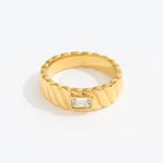 Croissant cubic zirconia ring - MOSA