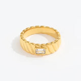 Croissant cubic zirconia ring - MOSA