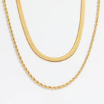 Gold waterproof double necklace - MOSA