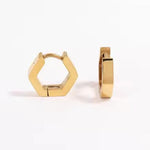 Hexagon gold hoop earrings - MOSA