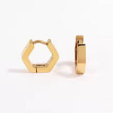 Hexagon gold hoop earrings - MOSA