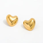 Lilly chunky gold heart earrings - MOSA