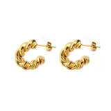 Twisted gold hoop earrings - MOSA
